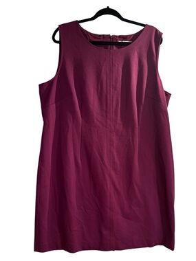 Nine West Burgundy Sleeveless Sheath Dress Size Large Career Office